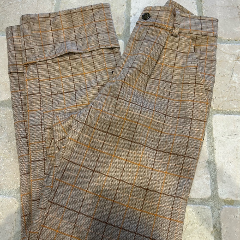 Salt brand. Super cute, knit plaid pants. Pleated with wide cuff. Size 0